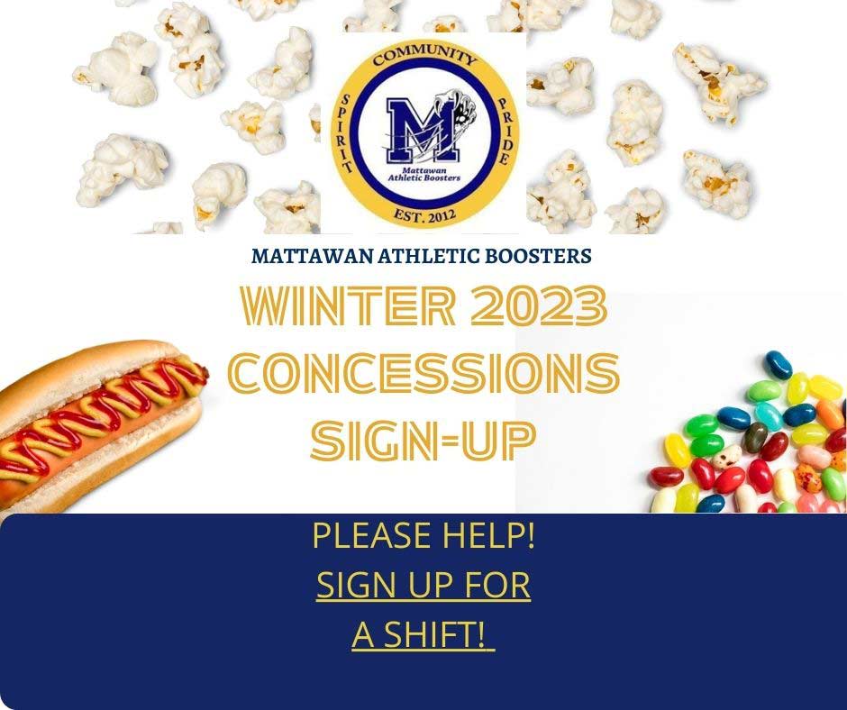 mattawan athlethic boosters winter 2023 concessions signup please help sign up for a shift